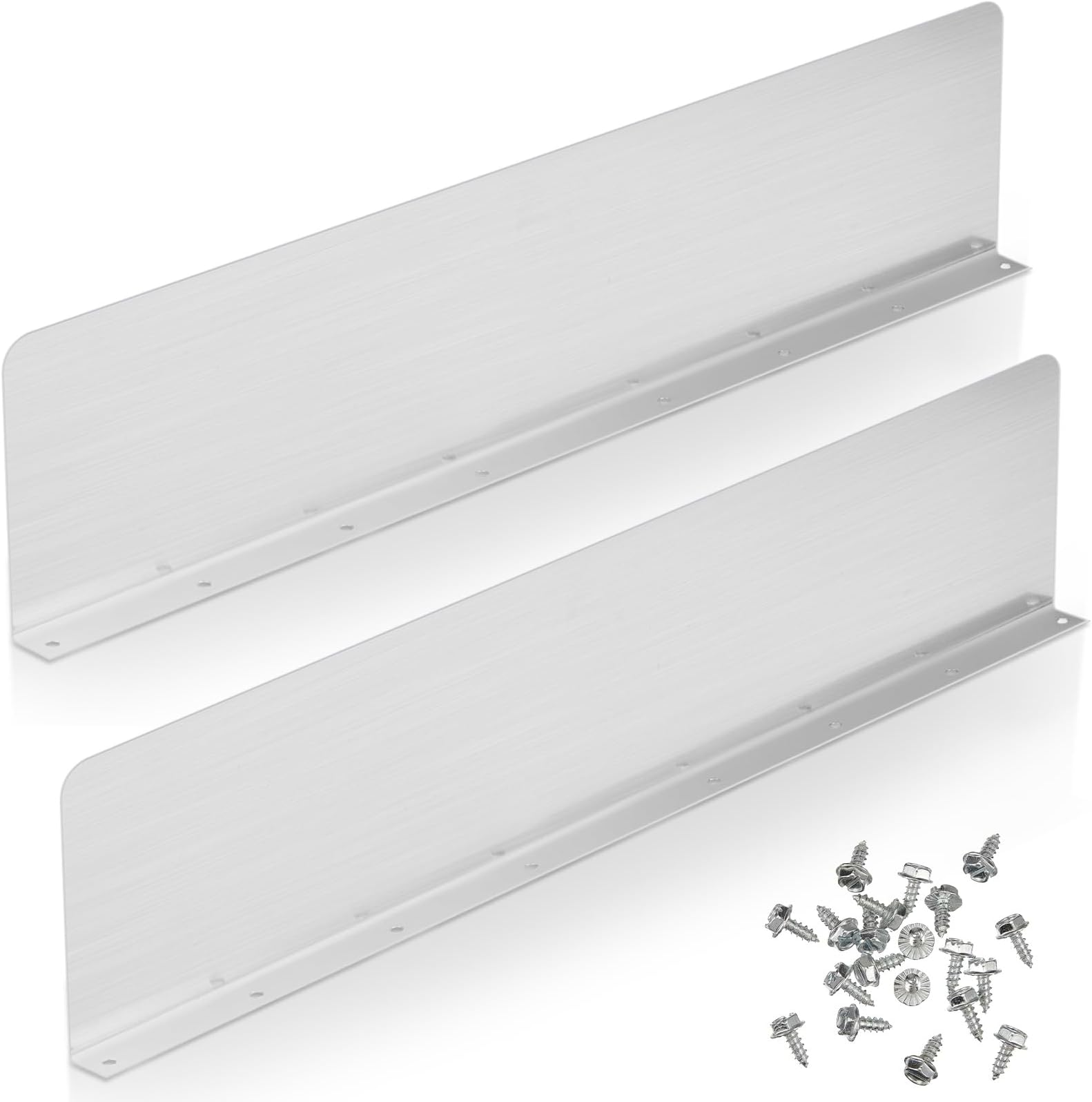 Blulu 2 Pcs Gutter Guard Gutter Valley Splash Guard Aluminum Roof Rain Diverter with 20 Screws