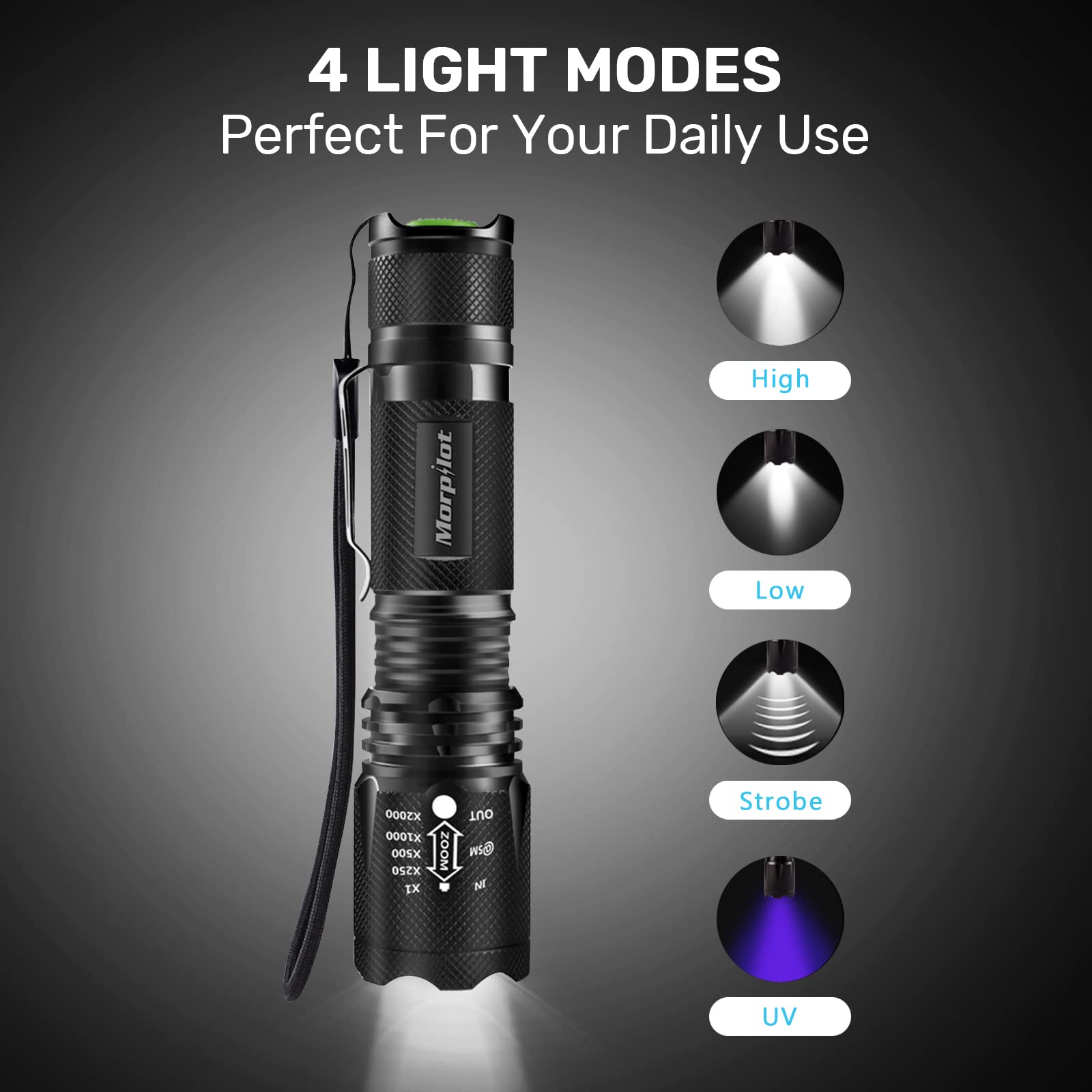 Amazon.co.jp : Morpilot ブラックライト懐中電灯 2イン1 LED UV