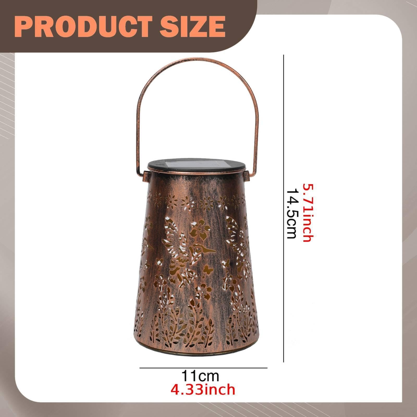 Lanterna Solare Lanterna da Esterno Lampada LED Appesa Proiezione Stelle Metallo Antico Impermeabile Adatta Spazi Esterni Casa Regalo, Luci Colorate