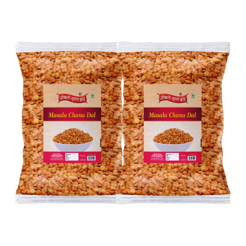 Image of OKHLI MUSAL BRAND Organic Namkeen | Organic Chana Dal Namkeen MASALA CHANA DAL | Fried in Groundnut Oil | Spicy & Crunchy | Healthy Indian Snacks Protein Rich Fried Chana Dal-1Kg*2Pack