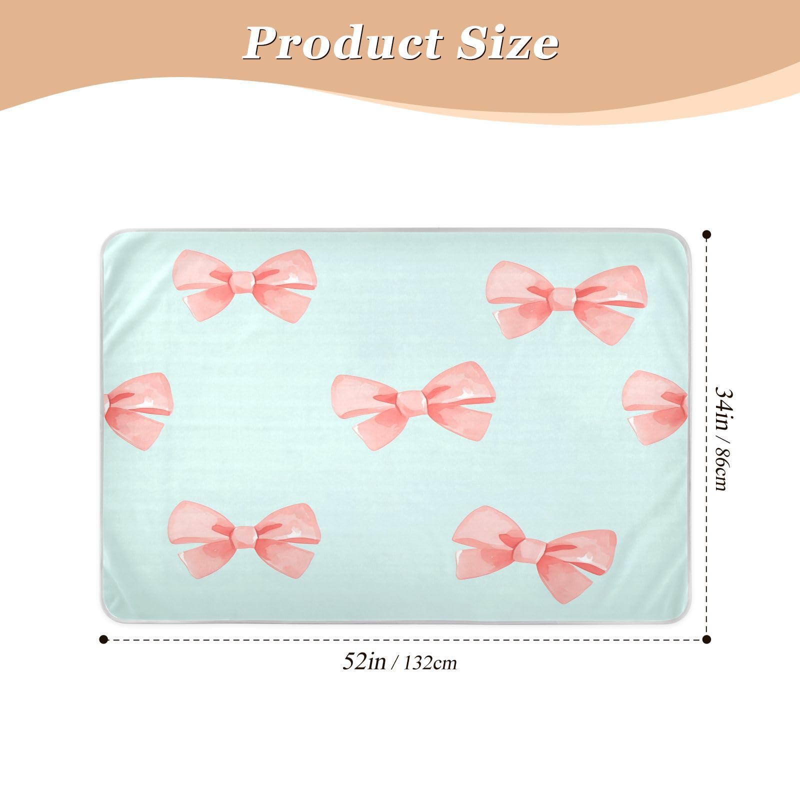 BOESI Graffiti Bow Pattern Waterproof Pads for Bedwetting and Incontinence, Reusable Pads, Reusable Diaper Pads for Bed, Sofa, Travel