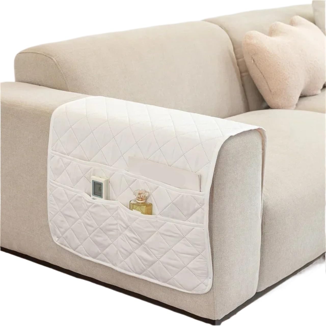 Zovloer Arm Chair Covers 2pcs Water Resistant Sofa Armrest Covers Anti-dirt Arm Couch Protector Recliner Chair Cover For Living Room For Recliner Armchairs Sofas Couch(A7 beige)