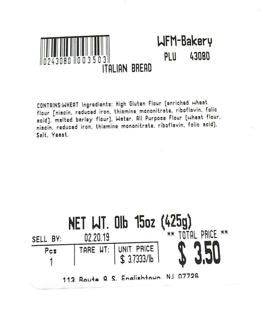 BAKERY Italian Bread