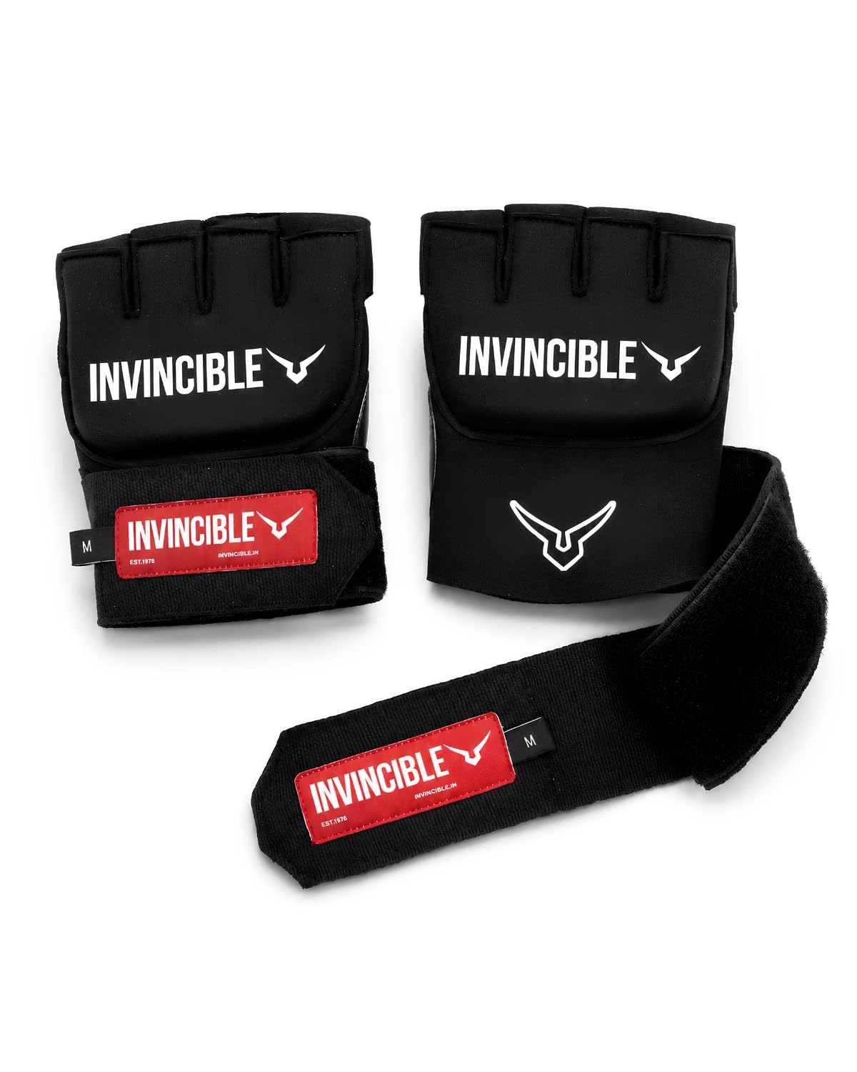 Invincible Gel Inner Gloves with 40 CM Handwrap, Knuckle Protection, Wrist Support, for Boxing, MMA, Kickboxing (Black, M)-image-17