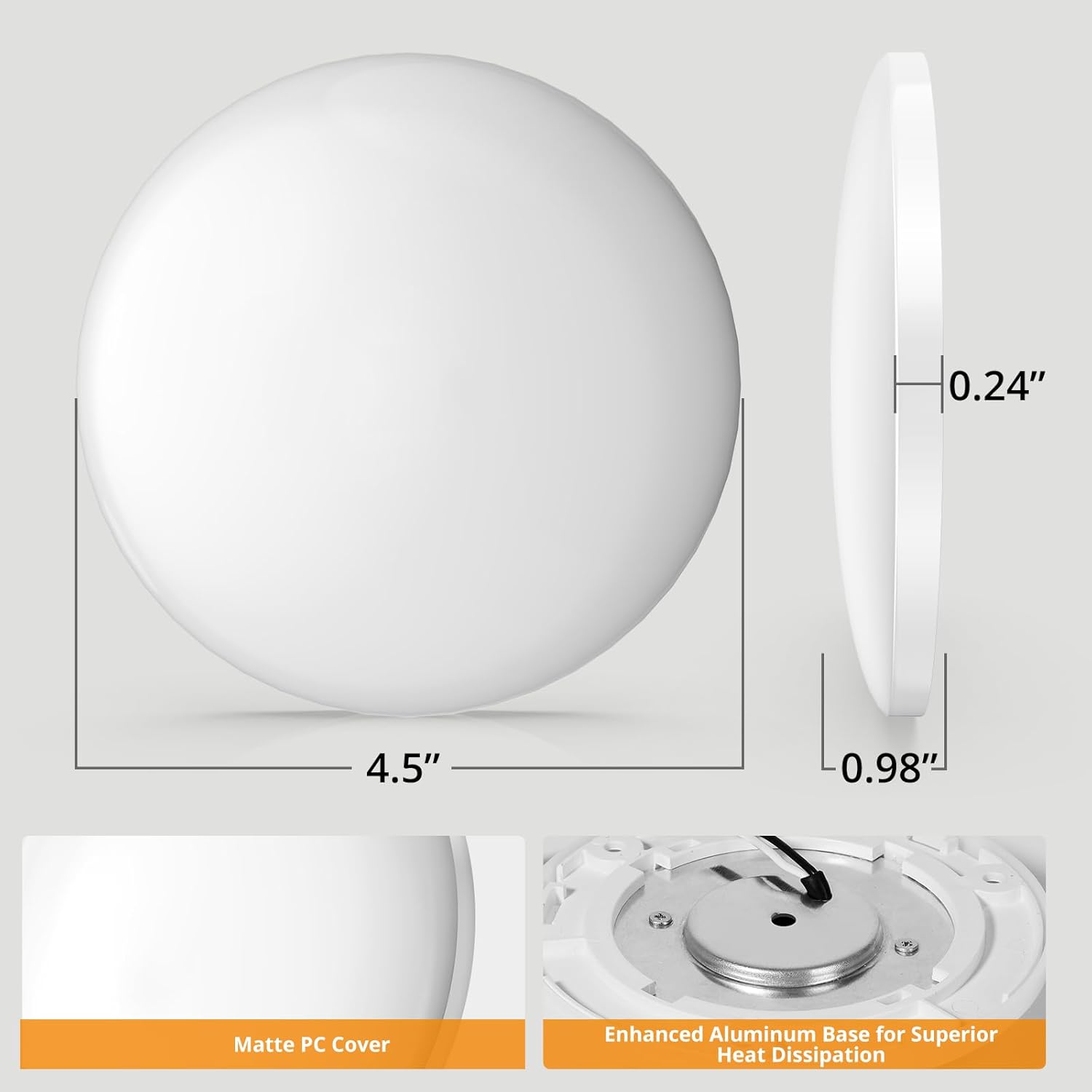 GZV RV Interior Light, 4.5 Inch RV Led Ceiling Puck Lights 12V, RV Boat Interior Light, Dimmable Light for Camper Travel Trailer Motorhome, 6Pack(4000K with Nature Light)