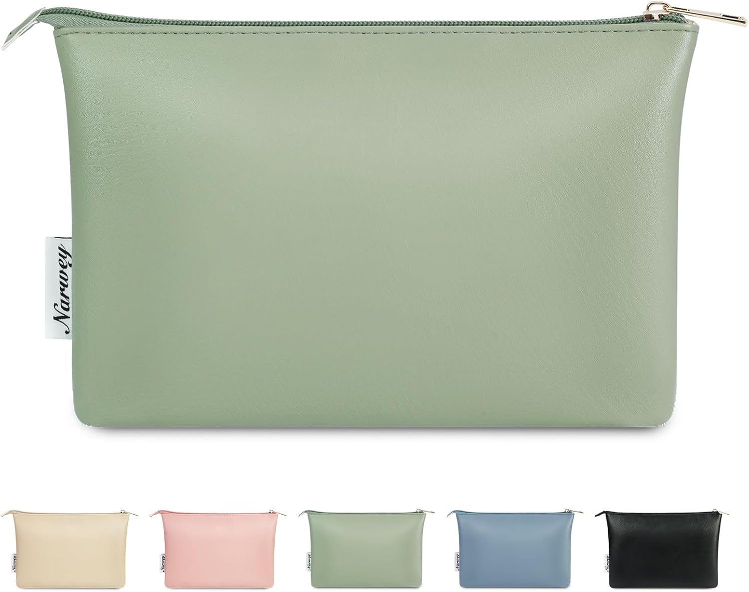 Narwey Small Makeup Bag for Purse Vegan Leather Travel Makeup Pouch Cosmetic Bag Zipper Pouch Bags for Women (Mint Green) Narwey Small Makeup Bag for Purse Vegan Leather Travel Makeup Pouch Cosmetic Bag Zipper Pouch Bags for Women (Mint Green)