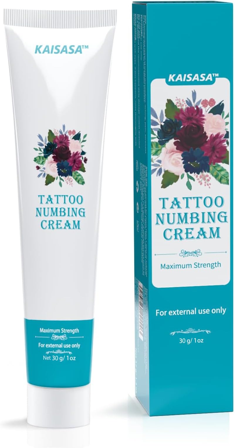 Tattoo Numbing Cream - Numbing Cream for Tattoos, Powerful Extra Strength Relief for Piercing, Waxing, Microneedling/Long-Lasting(1oz)