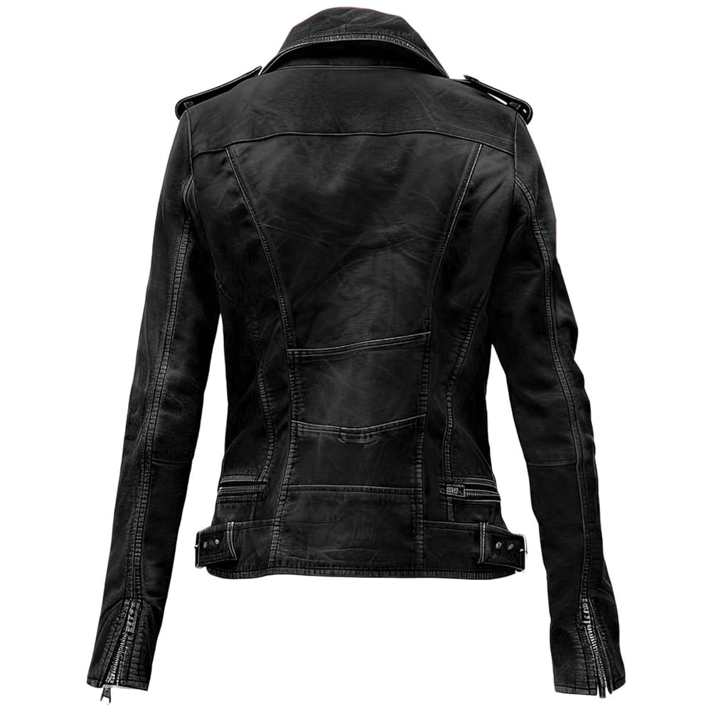 【新品タグ付】acka glossy no collar jacket Agoky Women's Cropped Leather Jacket Shiny Open Front Long