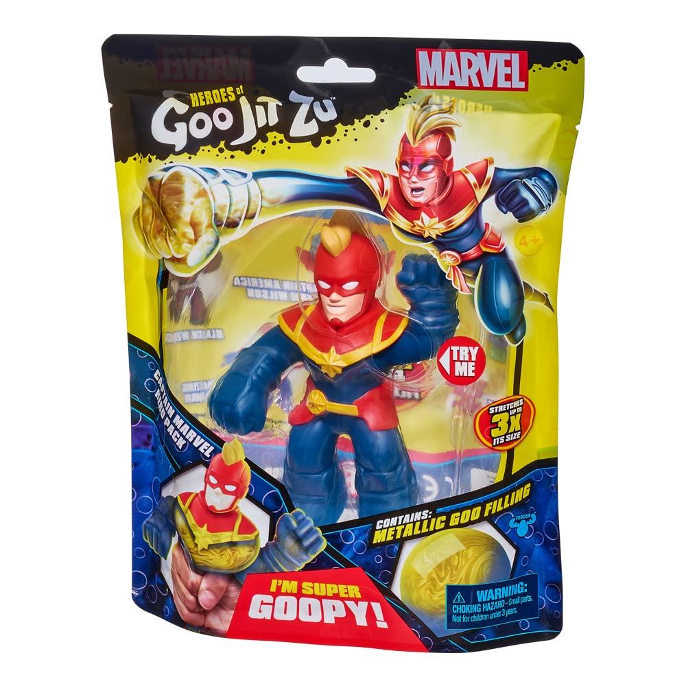 BANDAI - Heroes of Goo JIT Zu - Marvel Action Figure - Cap Marvel Multicolor CO41487, Multicoloured - Image 4