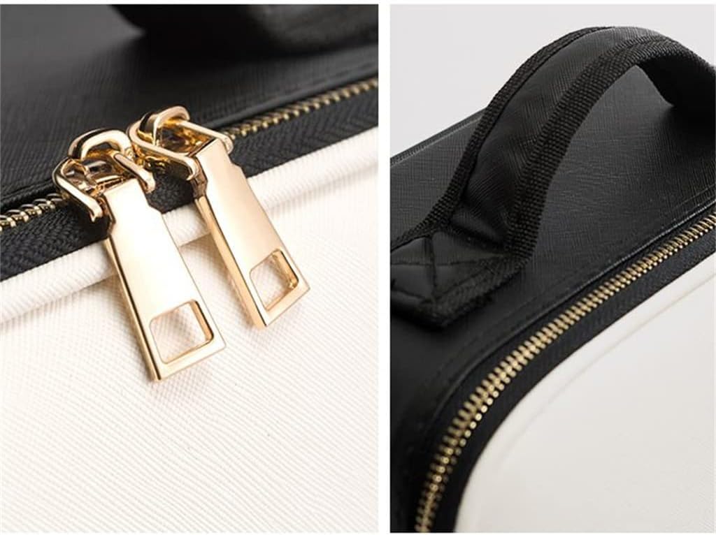 Large Capacity Storage Travel Toiletry Makeup Bag Cosmetic Case For Women Professional Waterproof PU Leather image 4