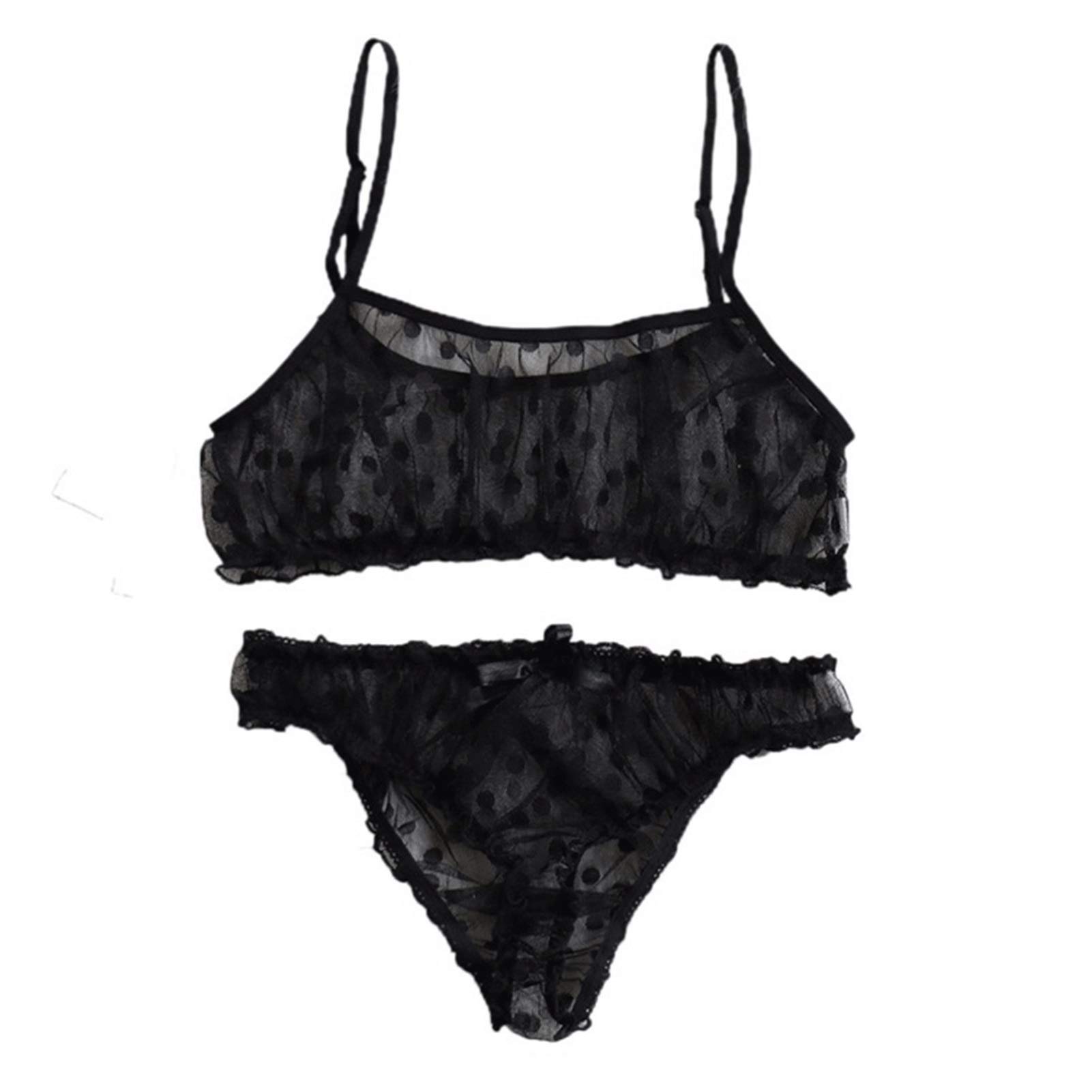 Conjunto de lencería Sexy para Mujer Conjunto de Sujetadores de Encaje para Mujer, Sujetador Bralette con Correa de Encaje y Conjunto de lencería con Bragas Push