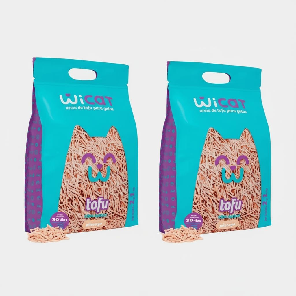 Kit 2 Areia Sanitária Biodegradável De Tofu Higiênica Gatos Wicat Pessêgo 2,1kg Kit 2 Areia Sanitária Biodegradável De Tofu Higiênica Gatos Wicat Pessêgo 2,1kg