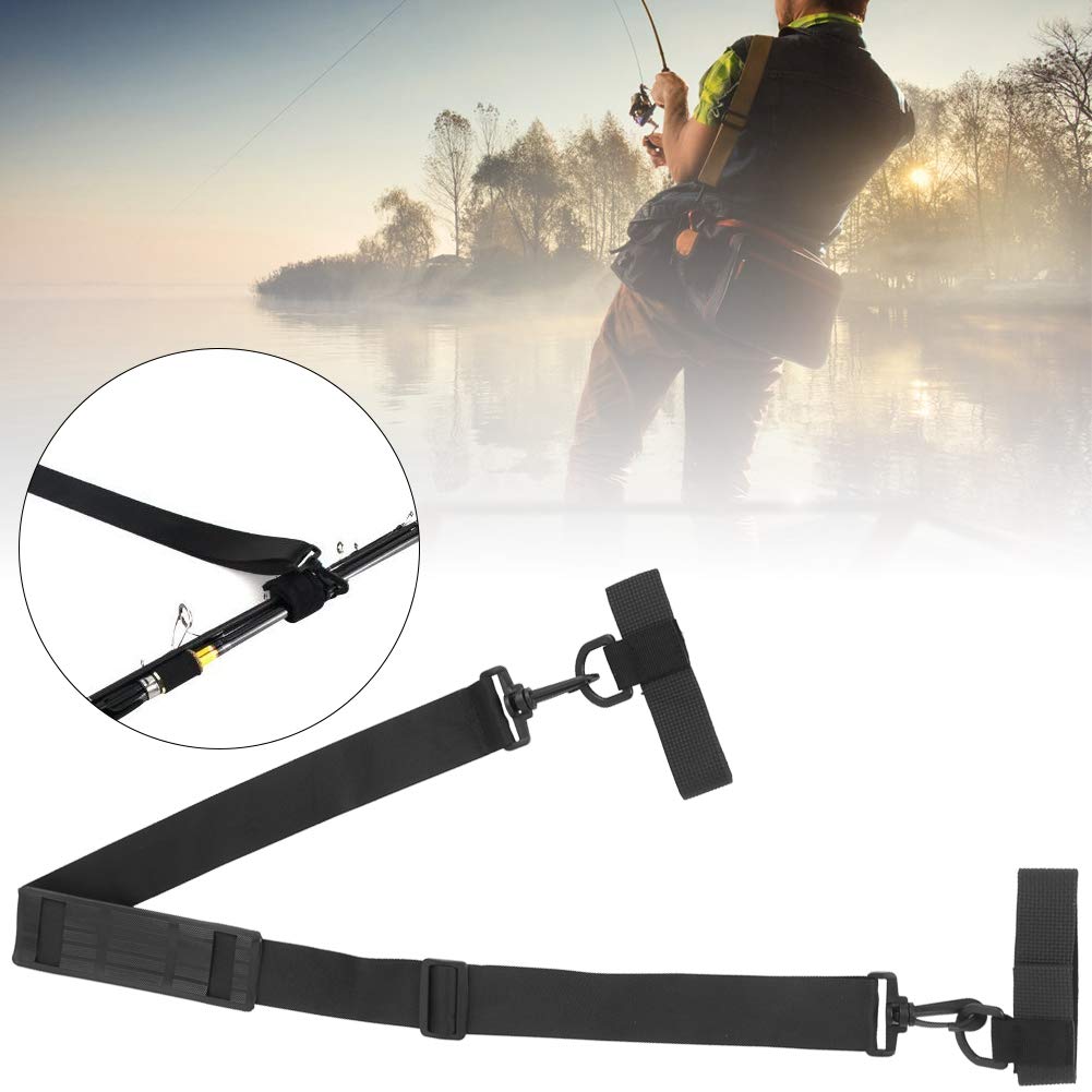Correas de hombro ajustables para caña de pescar, soporte duradero para caña de pescar, arnés trasero para cinturón