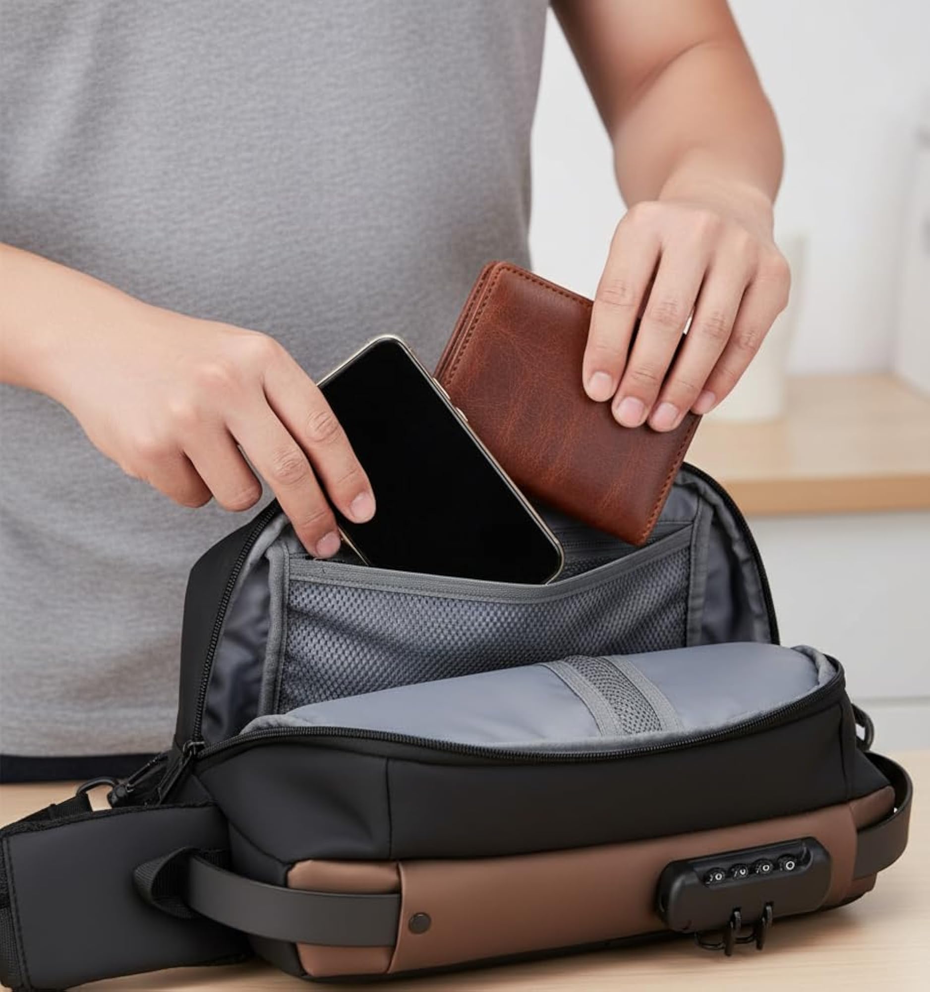 Jayvika Essentials Crossbody Sling Backpack, Waterproof Design