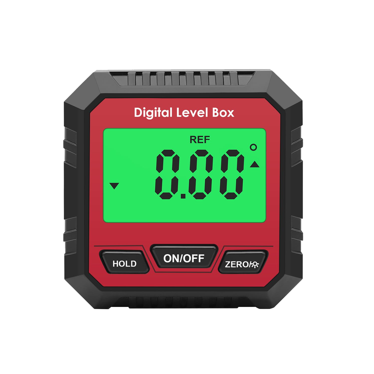 Qumox Red Digital Angle Gauge Magnetic Protractor Inclinometer Level Angle Finder Angle Cube Level Box With Magnetic Base And Backlight (Red)