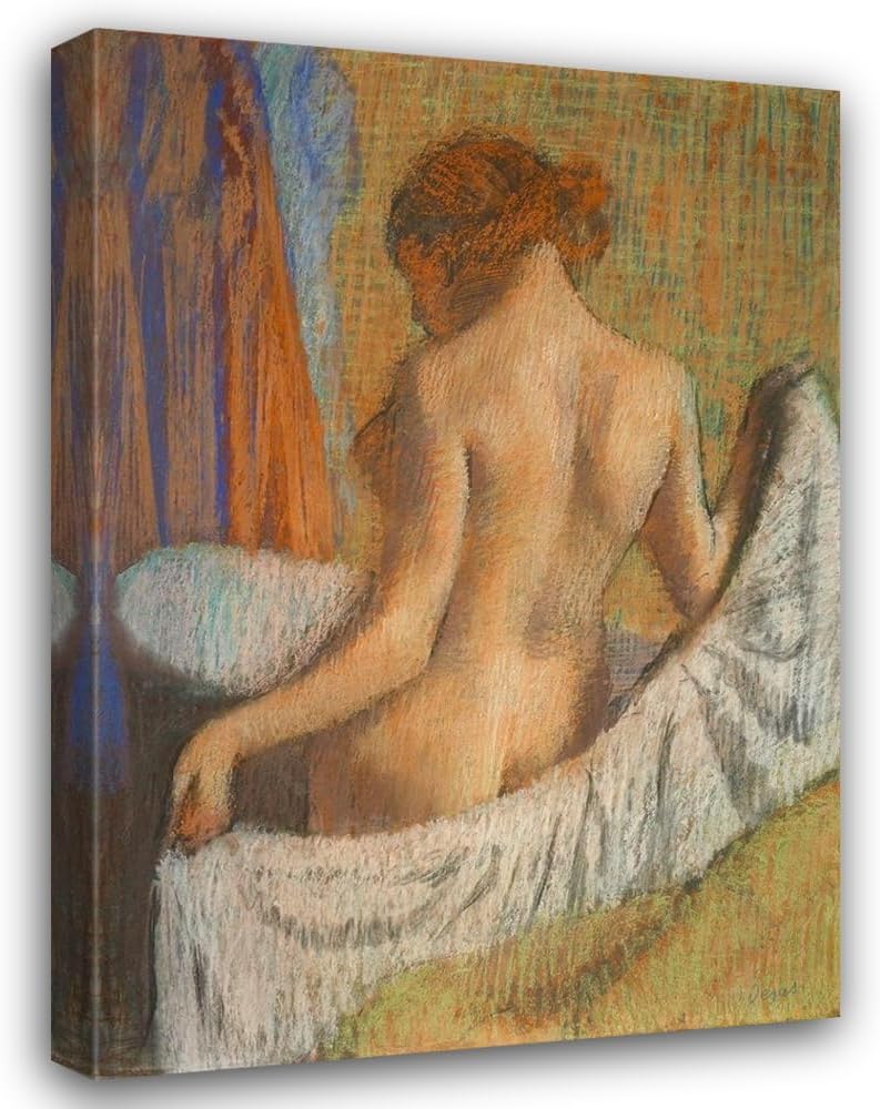 ArtDirect After the Bath Custom Framed Art Print Giclee Print or Canvas Options with Various Sizes and Customization by Degas, Edgar