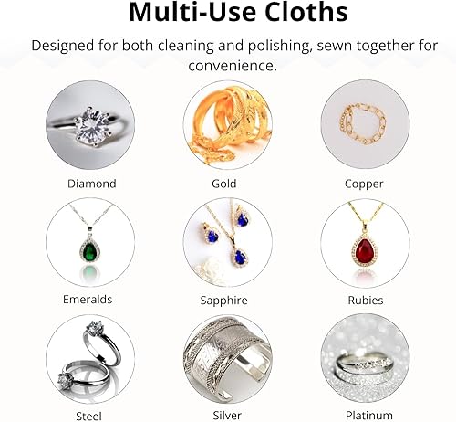 Miniatura 6 de Soluciones completas de limpieza de joyas para joyas finas y de moda Tarro suave, kit suave y paños de pulido Oro, plata, platino Pendientes,