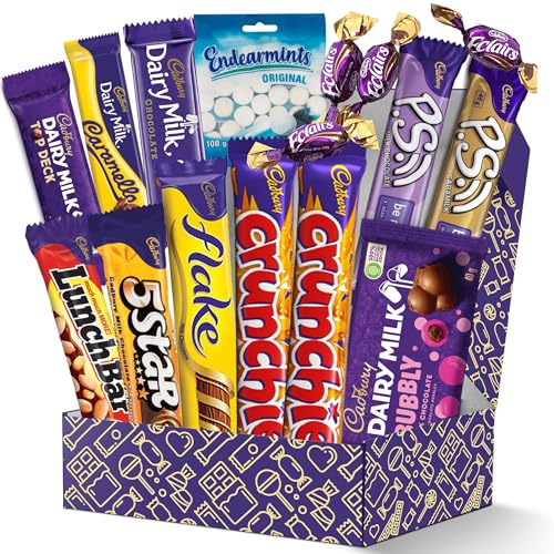 Bar Sweets Gift Pack | 16-Piece Imported from South Africa | Includes Flake, Crunchies and Caramello Bar | Dairy Milk Variety Pack Gift Box