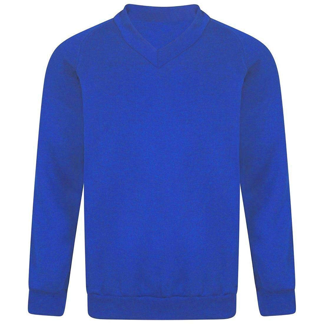 FAIRY BOUTIQUE Chaqueta unisex con botones para arriba con bolsillo escolar para niños de manga larga con cuello en V y uniforme suéter, Sudadera con cuello en V, azul real, 9-10 años