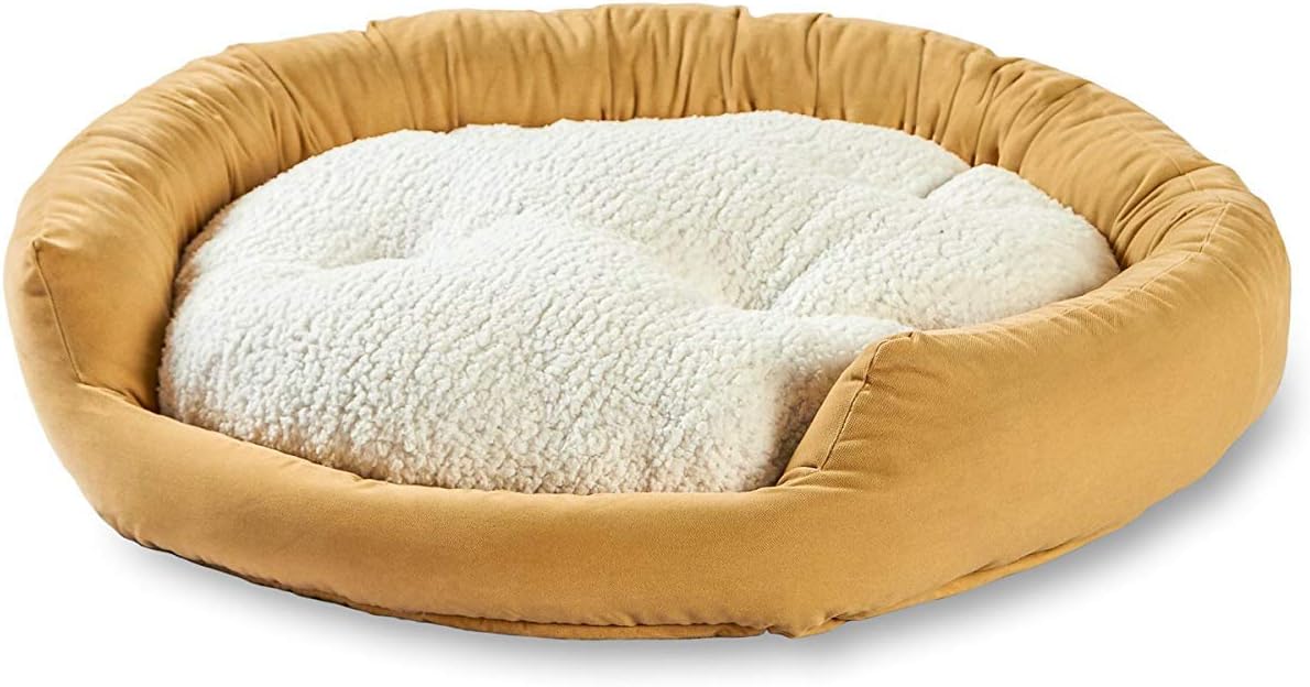Happy Hounds Murphy Donut Small 24-Inch Dog Bed, Cream