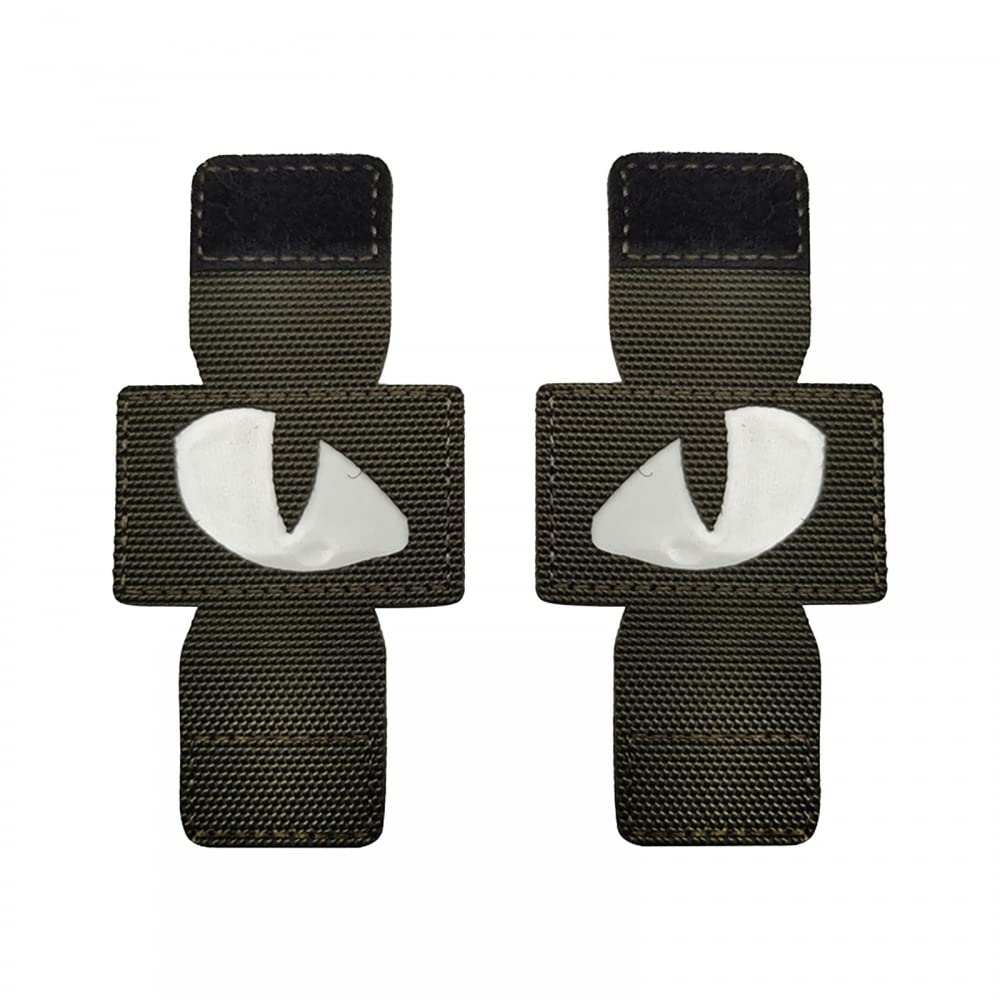 2pcs Military Tactical Patches,MOLLE Reflective Tiger Eyes Morale Patches for Clothing Backpack Armband