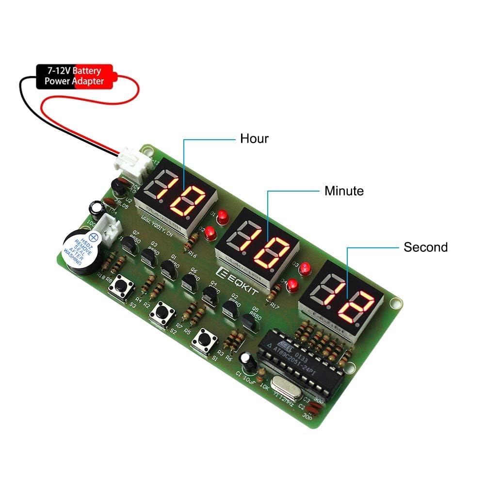 Pro3D 6Bits AT89C2051 LED Chip Electronic Alarm Clock DIY Kit 1