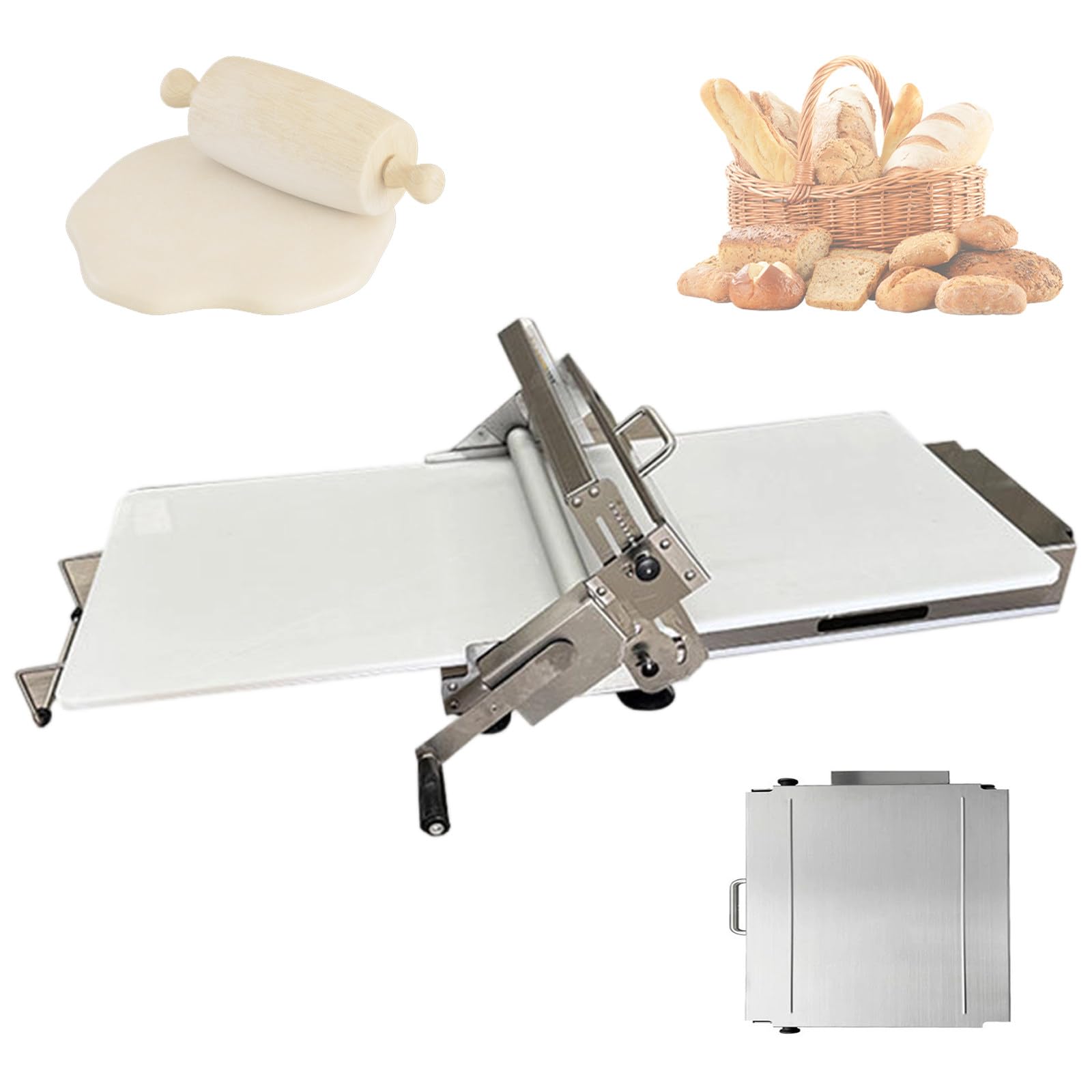 Laminoir à Pâte Pliable Professionnel, Petit Coupe-PâTe, Laminoir Pliable, avec Plaque de laminage, Machine à laminer de Table pour Boulangerie,Pizzas, Pâtisseries Model400