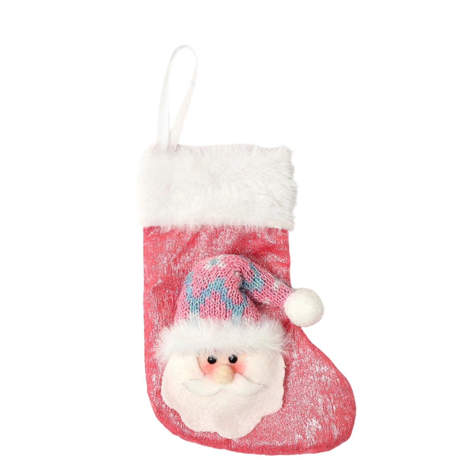 Nucelit Candy Colored Miniature Christmas Stocking Ornament Soft Fabric Holiday Tree Decoration Home Decoration Storage