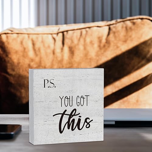 Miniatura 7 de P.S. You Got This - Cartel de madera decorativo inspirador para caja de madera, letrero de madera para el hogar, sala de estar, dormitorio, oficina,