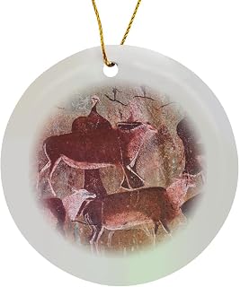 Circle Porcelain Ornament - San, Bushman Rock Art, Drakensberg Park, Kwazulu-Natal, South Africa. Petroglyphs