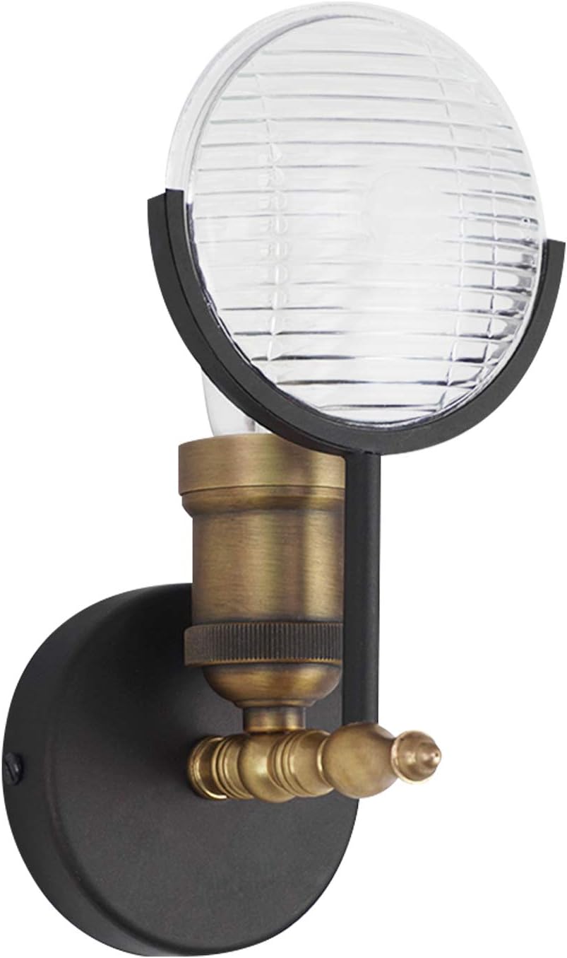 Rustic Wall Sconce Wall Mounted Industrial Lamp Retro Vertical Lighting - PAR36 Wall Lights - Auto Engine Head Light - Steampunk Lantern Farmhouse Fixture - Aircraft Tractor Headlamp Wall Lamps