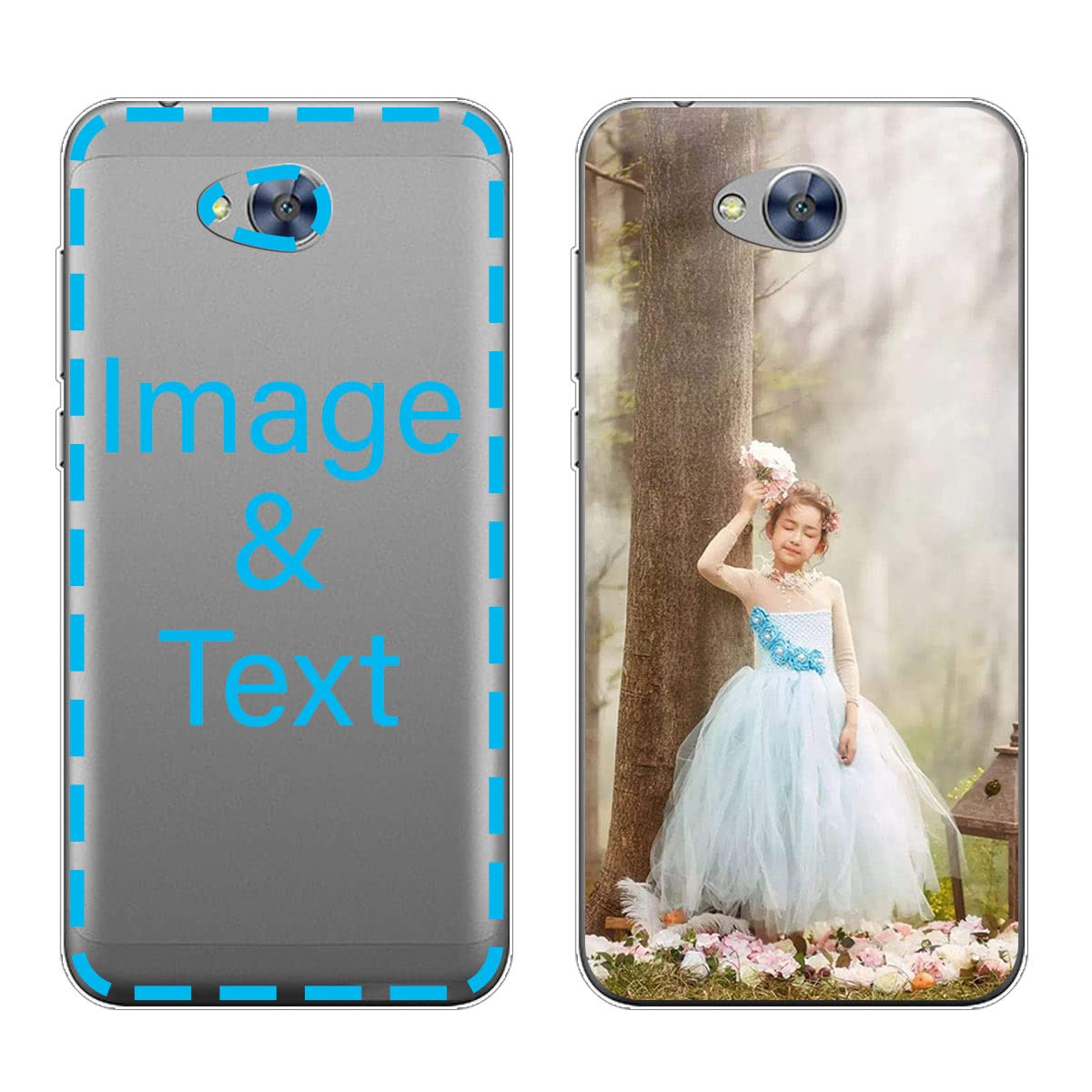 KARTXITAI Cover Personalizzata Compatibile con Honor X6 con Foto Testi logo,Custodia Morbido TPU Silicone Gel Trasparente Custom Case con Immagine,Testo+1 x Cinturino Universale