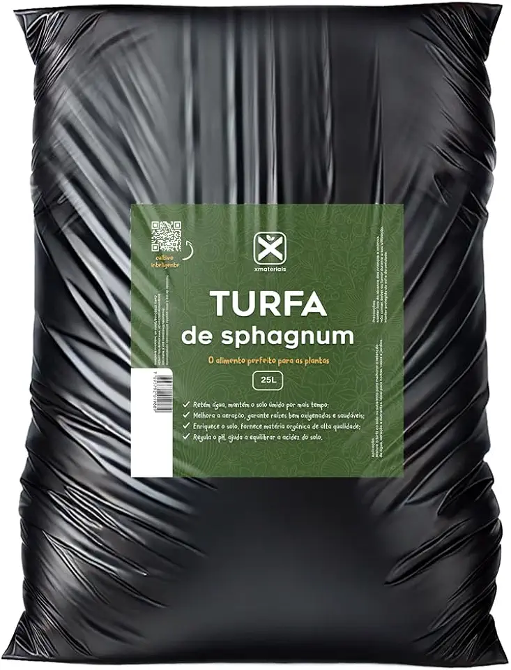 Turfa de Sphagnum Substrato Premium Grower Saco 25 Litros