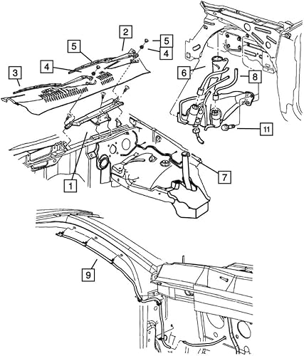 Miniatura 7 de 55079049AA - Kit de rociador de limpiaparabrisas delantero de un solo orificio compatible con Grand Cherokee 2005-2016, Malibu 2005-2013, G6