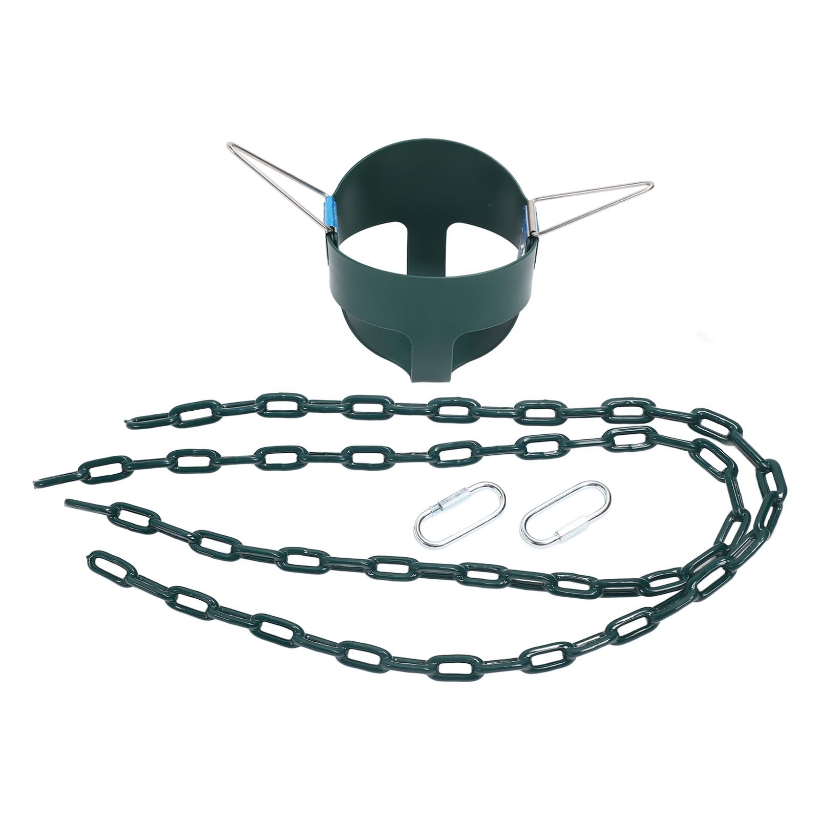 Asiento de Columpio para Niños Pequeños con Agarre para los Dedos, Cadenas Recubiertas de Plástico, Soporte de Carga de 200 Kg, Cadenas Ajustables para Juego
