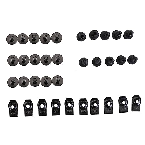 Miniatura 4 de 35 piezas de pernos de carrocería de automóvil y clips de tuerca en U para motor M6 debajo de la cubierta debajo de la bandeja contra salpicaduras,