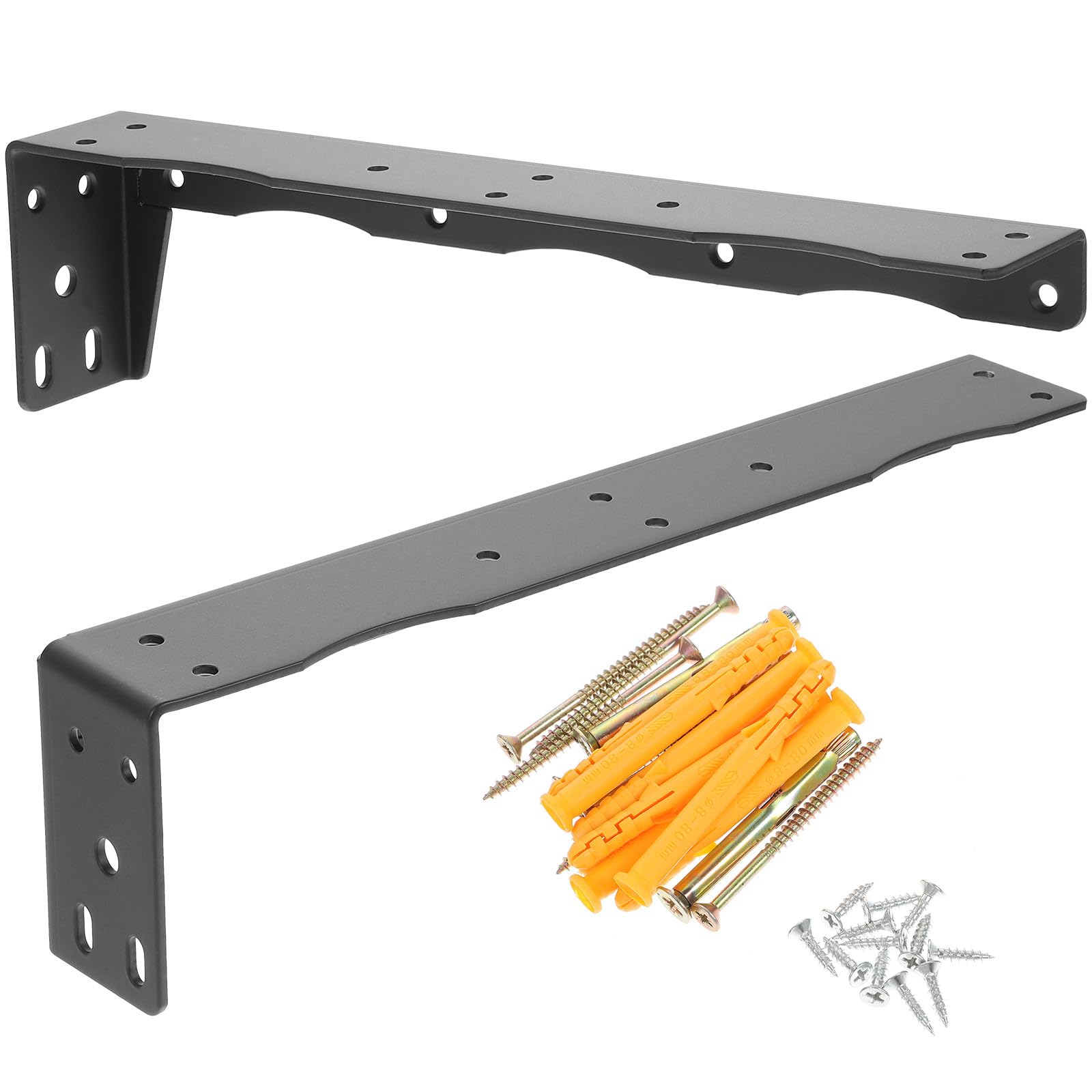 Supports d'étagère flottante en fer noir Ciieeo robustes pour intérieur et extérieur (lot de 2)