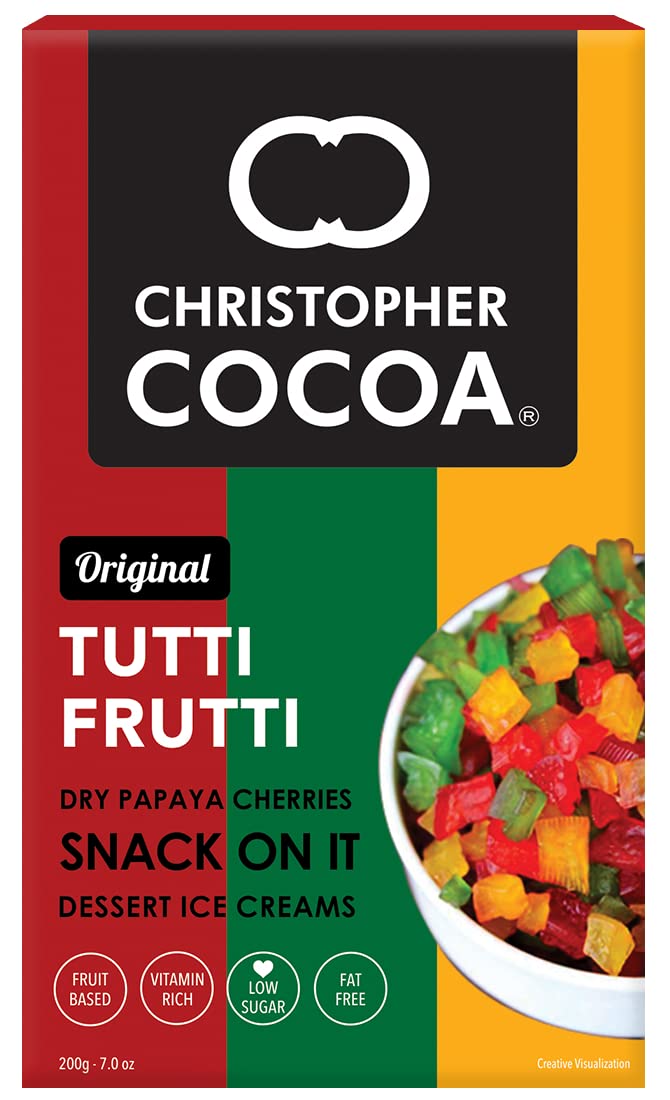 Christopher Cocoa Dry Tutti Frutti Cherries 200g (Dry Papaya Fruit Snack, Topping, Cakes, Baking) (B09NKSFWZ6) Amazon Price History, Amazon Price Tracker