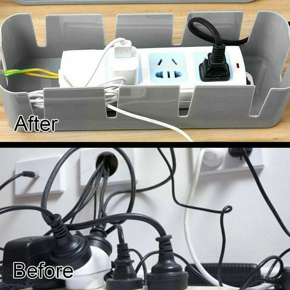 Scatola Portacavi Scatola di stoccaggio della presa della presa di alimentazione nascosta tv Gestione del cavo del computer Scrivania Cable Dust Dust Network Storaker Anti-caricatore Gestione Cavi Box