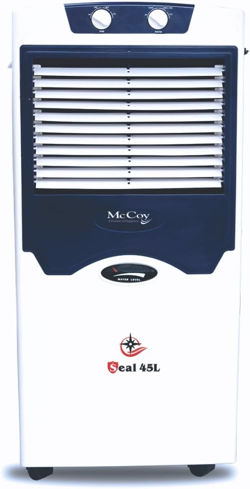 McCoy Seal 45L 45 Ltrs Honey Comb Air Cooler Without Remote Control (White/Navy Blue)