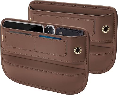 Miniatura 11 de Organizador Premium de Cuero para Espacio de Asiento de Coche, Accesorio Universal para Interior, Organizador de Consola Central con Ranuras para 05