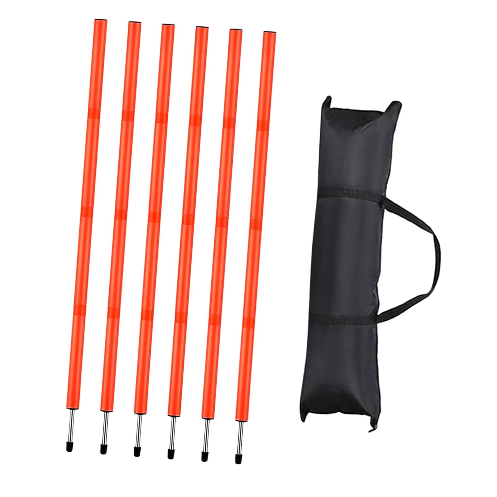 6 Postes de Agilidad para fútbol de 150 cm, multifuncionales y prácticos, con Bolsa de Transporte, para Entrenamiento de Agilidad y Accesorios de