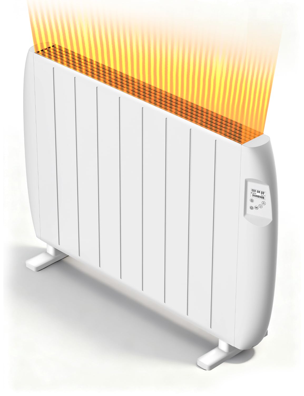 Heallux Calefacción convectora, eléctrica, calefacción móvil de 1000 W con pantalla LCD, 2 en 1 montaje en suelo y pared, certificado TÜV, protección infantil y protección contra heladas