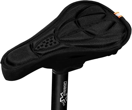 CLISPEED Black Bike Seat Cushion Cover, Comfort Padded Bike Seat Cover for Bicycle Saddle
