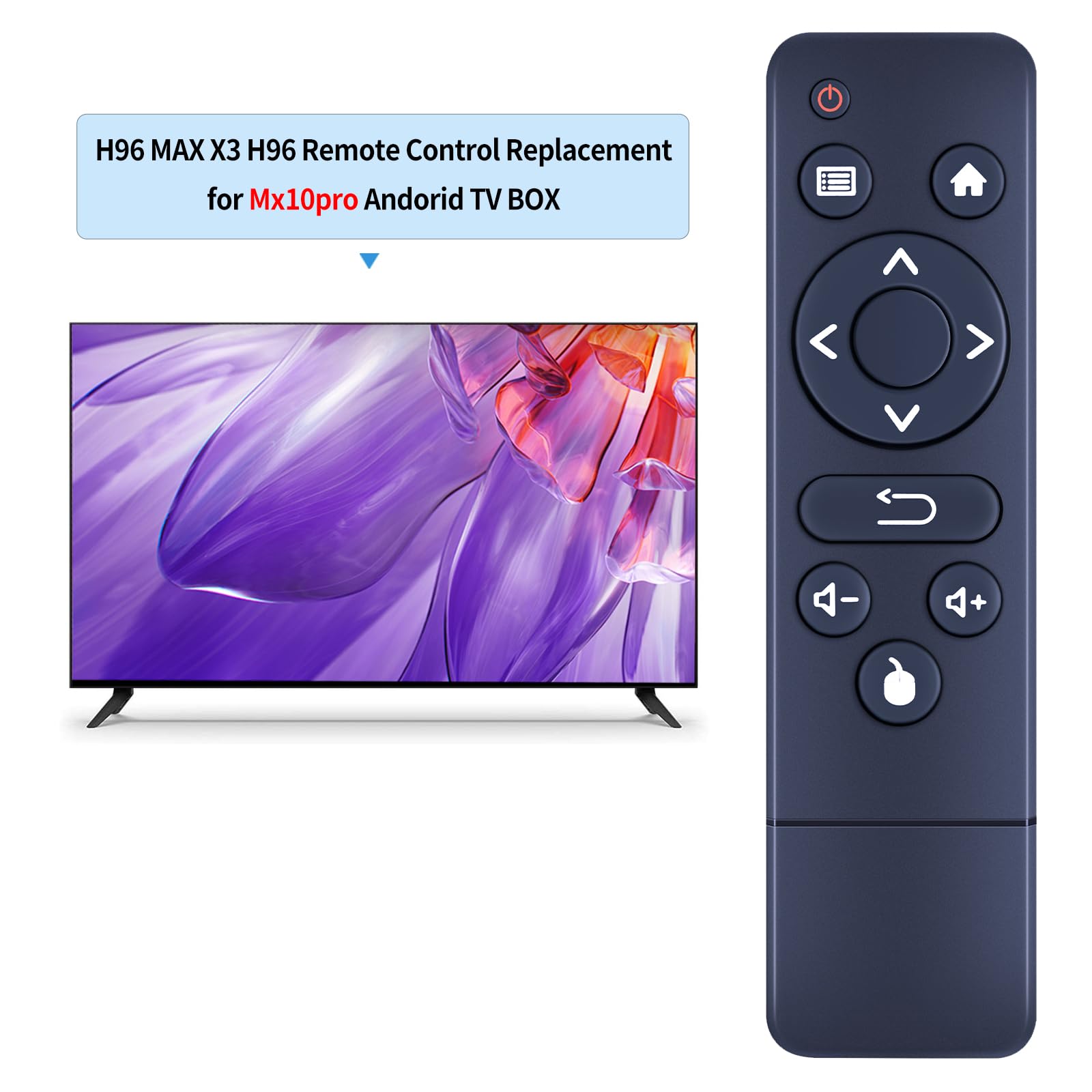 GOUYESHO New Replacement Remote Control for Android 10.0 TV Box H96 Max X3 H96 Mini Mx10pro MX1, Blue - Image 2
