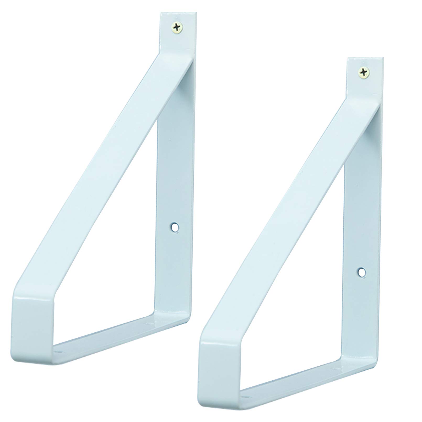 Supports d'étagère muraux métalliques à angle droit de finition blanche supérieure