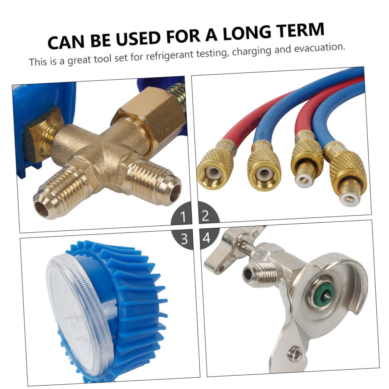 Car Ac Manifold Gauge Set with Hose, Tool for Automotive Refrigeration Charging and Pressure Measurement Random Color