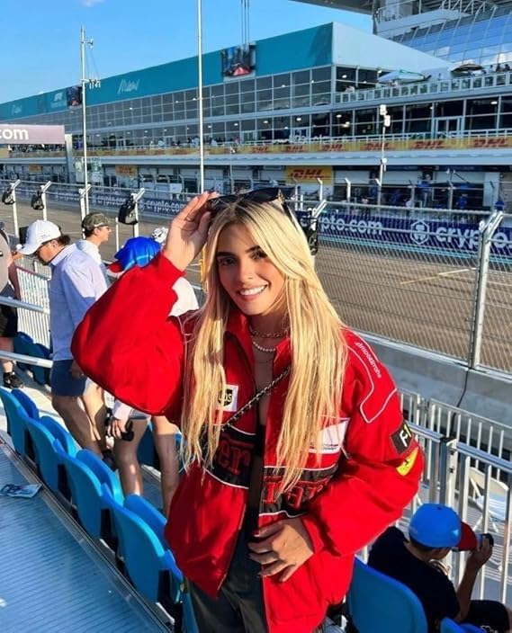 Image of Red F1 Speed Printed Jacket | Motorsport & Streetwear Fusion | Racing Sport Jacket for Men | Bomber Motorsports Vintage Jacket for Women