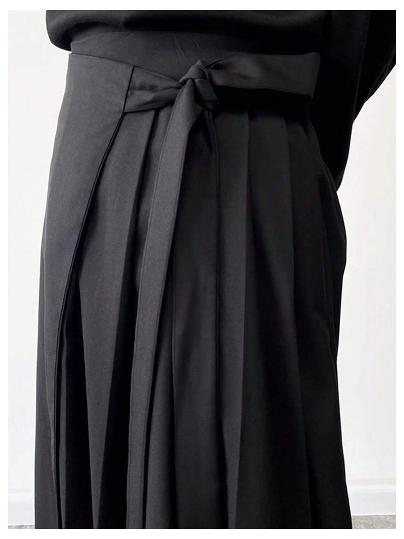 OYOANGLE Men's Skirt Pants Tie Waisted Wide Leg Cropped Harem Pants Y2k Hipple Trousers