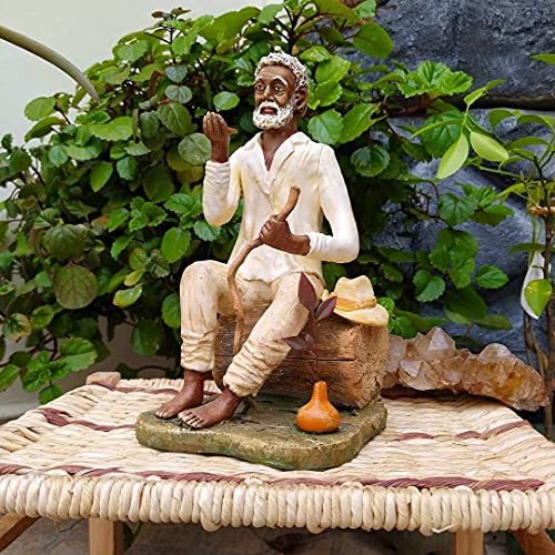 Estátua Preto Velho Sentado (23cm)